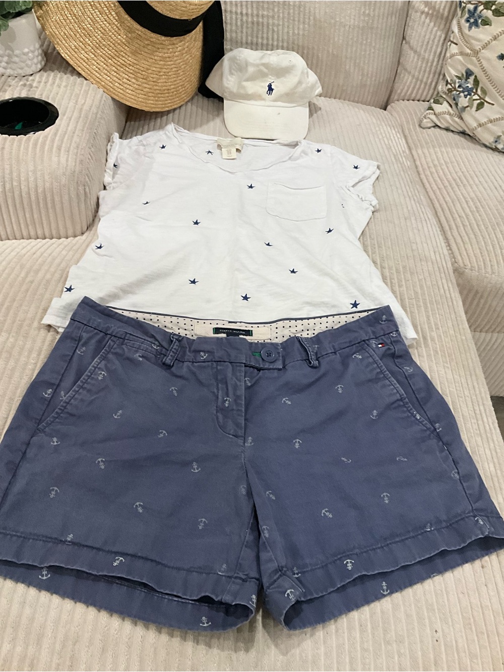 Tommy Hilfiger Blue Anchor-Print Women’s Bermuda Shorts